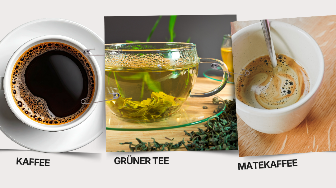 Vergleich Matekaffee, Kaffee, Tee